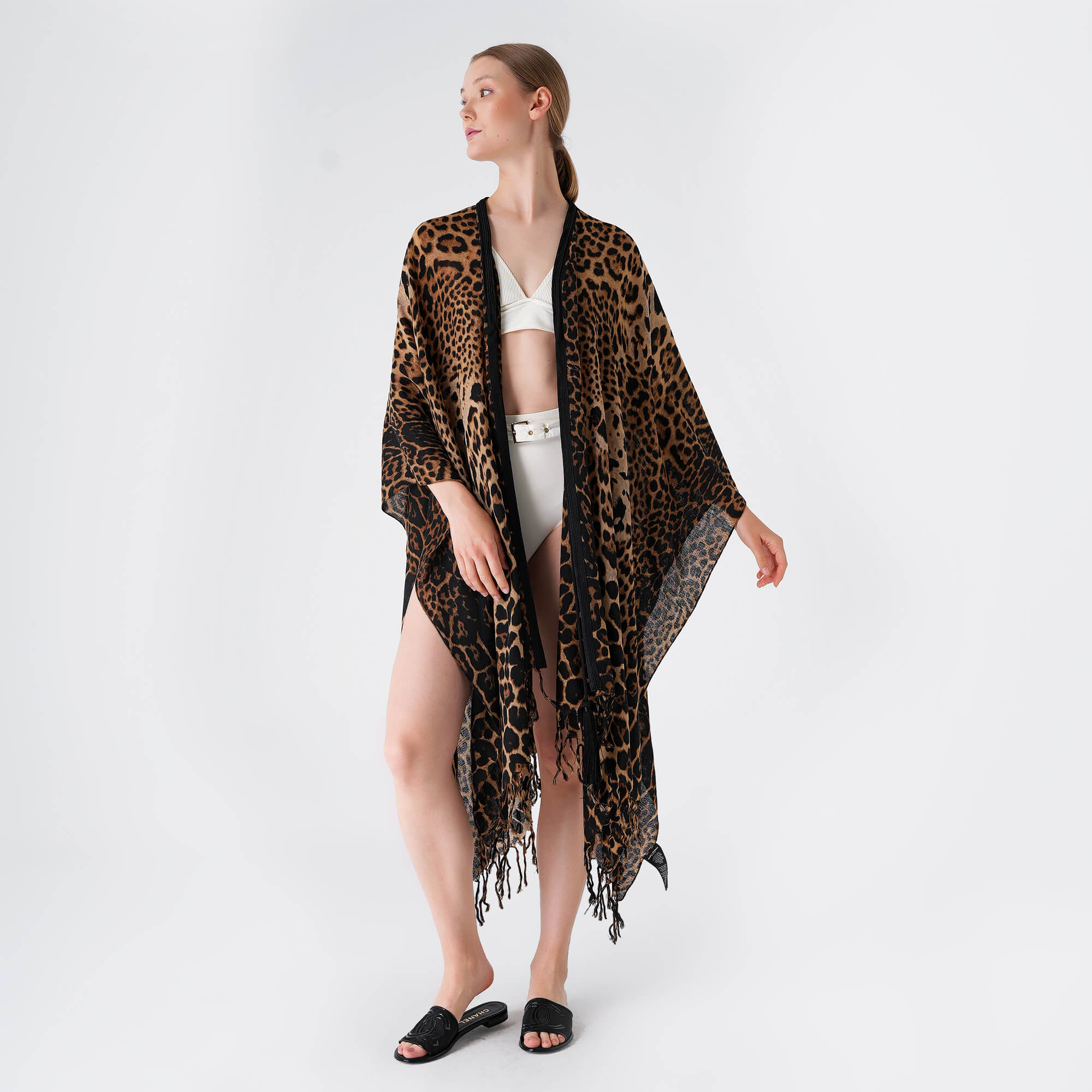 Yves Saint Laurent - Leopared Print Shawl&Kaftan /Scarf